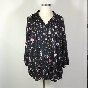 Black Floral Woman's Shirt -